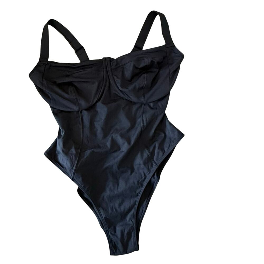 NWT TA3 Lifty High Cut Swimsut, Reg/Long, F/G Cup, Black, XL - Picture 3 of 6